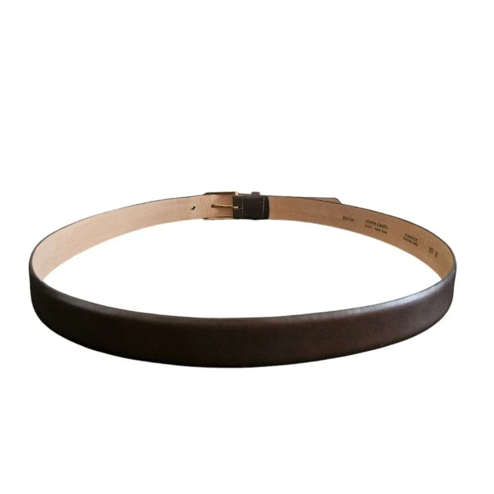 Pierre Cardin Brown Cowhide Leather Belt Size L 40
